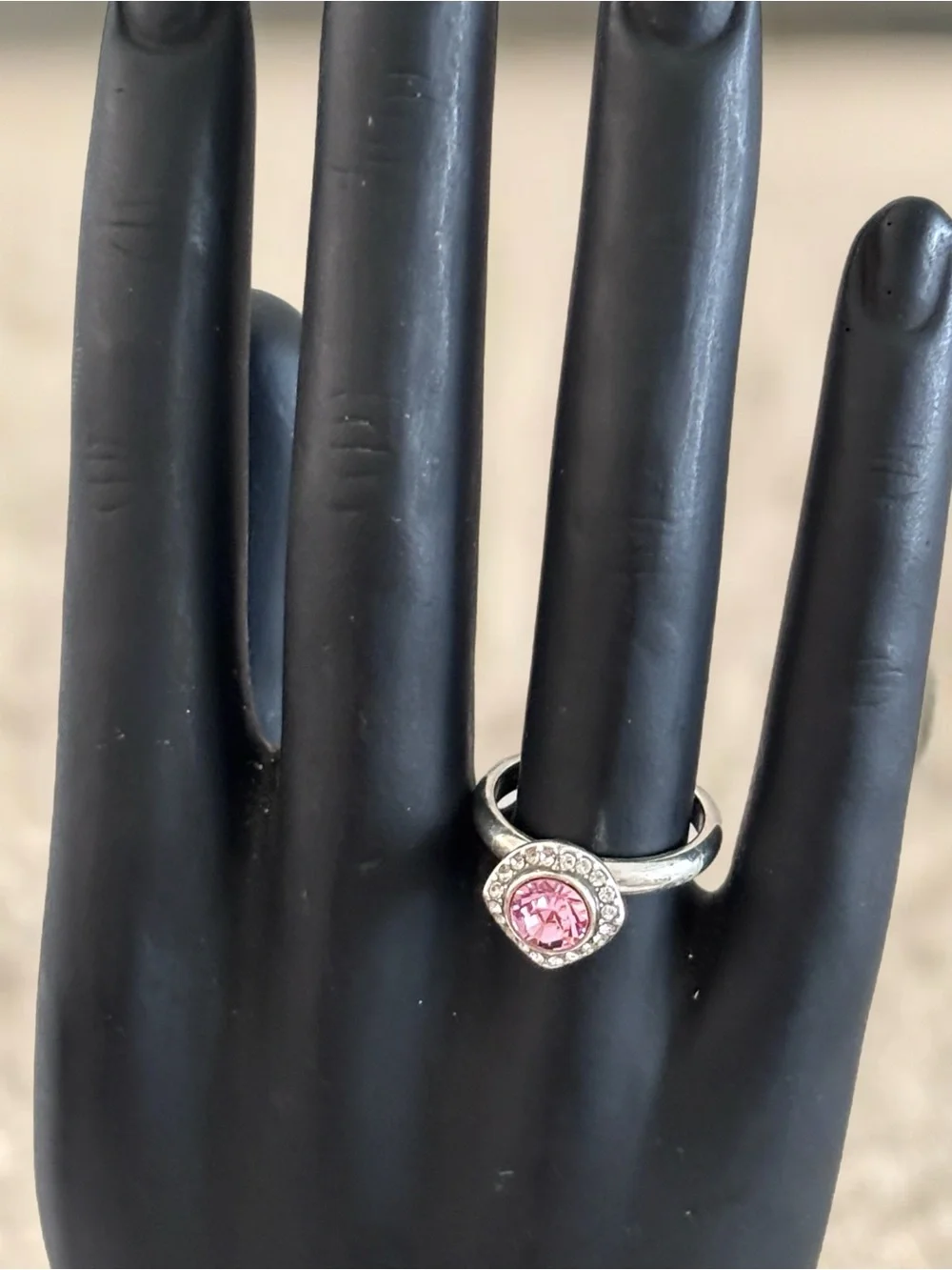 Brighton Romantica Stack Ring: Size: 7 silver Pink Stackable or wear alone